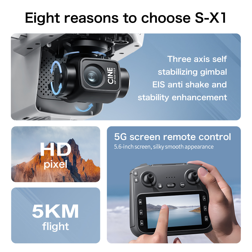 Drone Aérien Pliable S-X1 GPS  - Drone Gps Mount avis et prix